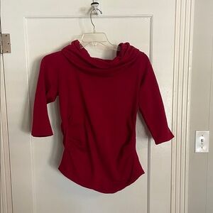 Kim Rogers Women's Cowl Neck Sweater in Rich Red